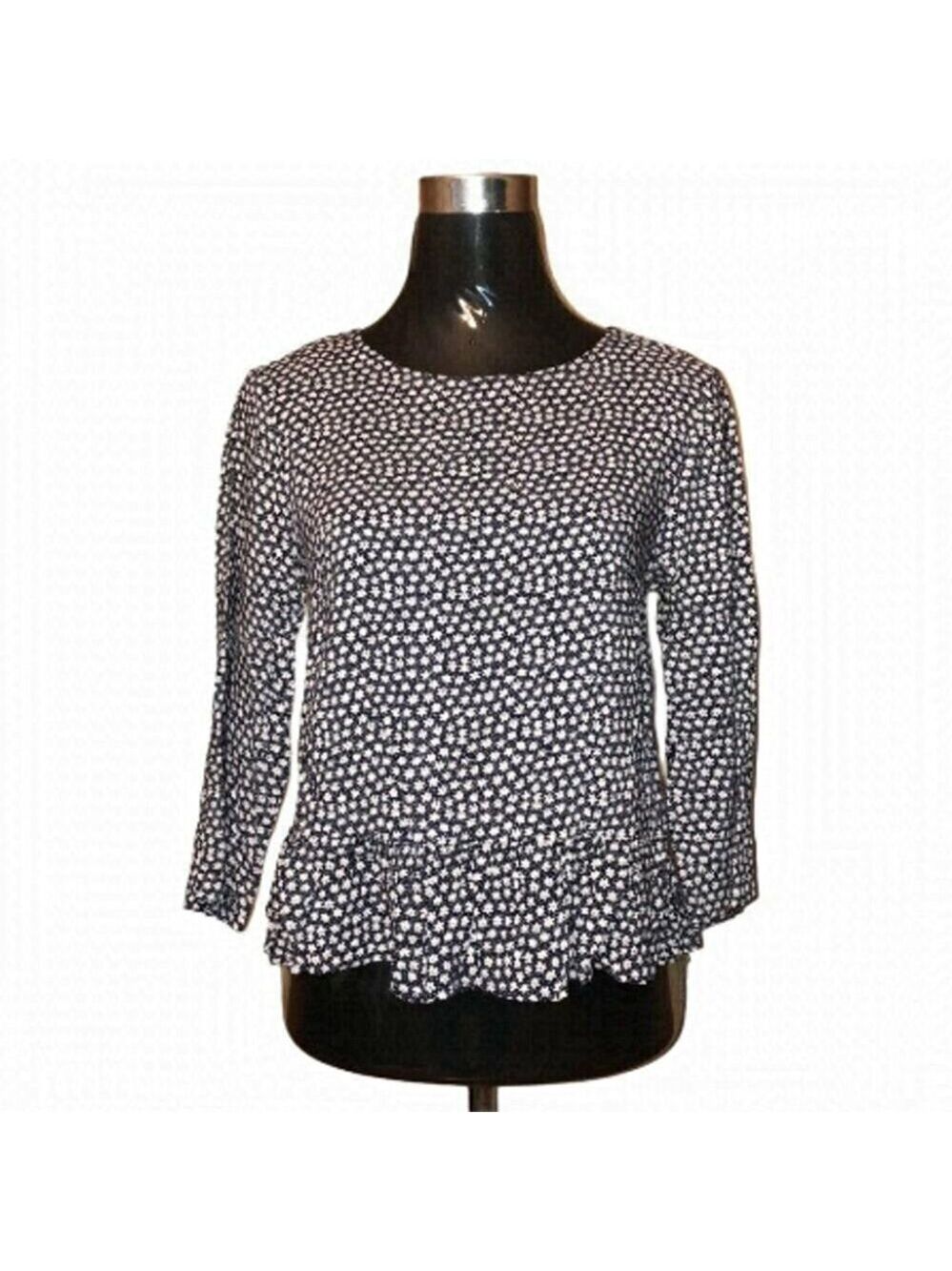 H&M Floral Peplum Blouse Size 6 Romantic Boho Chic Everyday Style